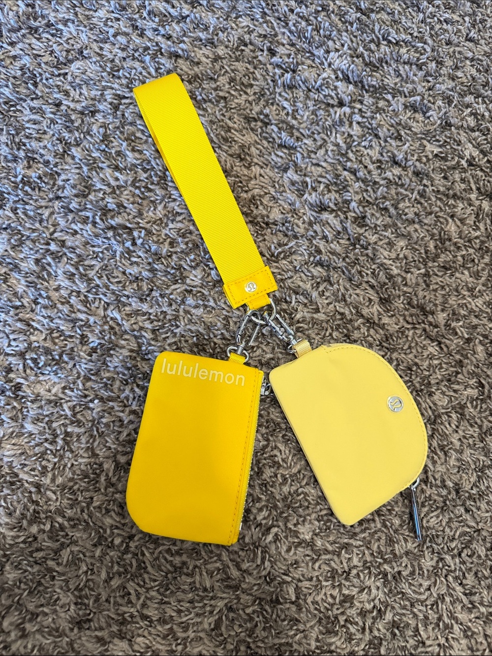 lululemon athletica Bright Yellow Wristlet Card Holder & Coin Pouch Set